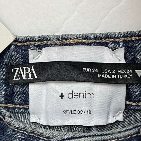 Zara Med Rise Bootcut Medium Wash 100% Cotton Jeans NWT - Picture 7 of 10